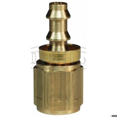 Dixon Hose Barb Fitting with Brass Cap, 1/2-14 x 5/8 in Nominal, FNPTF x Push-On Hose Barb End Style, Bras 2741008CBC